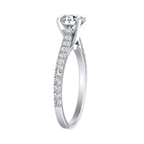 Classic 1.00 ct. Center Round Lab Grown Diamond Engagement Ring in 14K White Gold