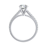 Classic 1.00 ct. Center Round Lab Grown Diamond Engagement Ring in 14K White Gold