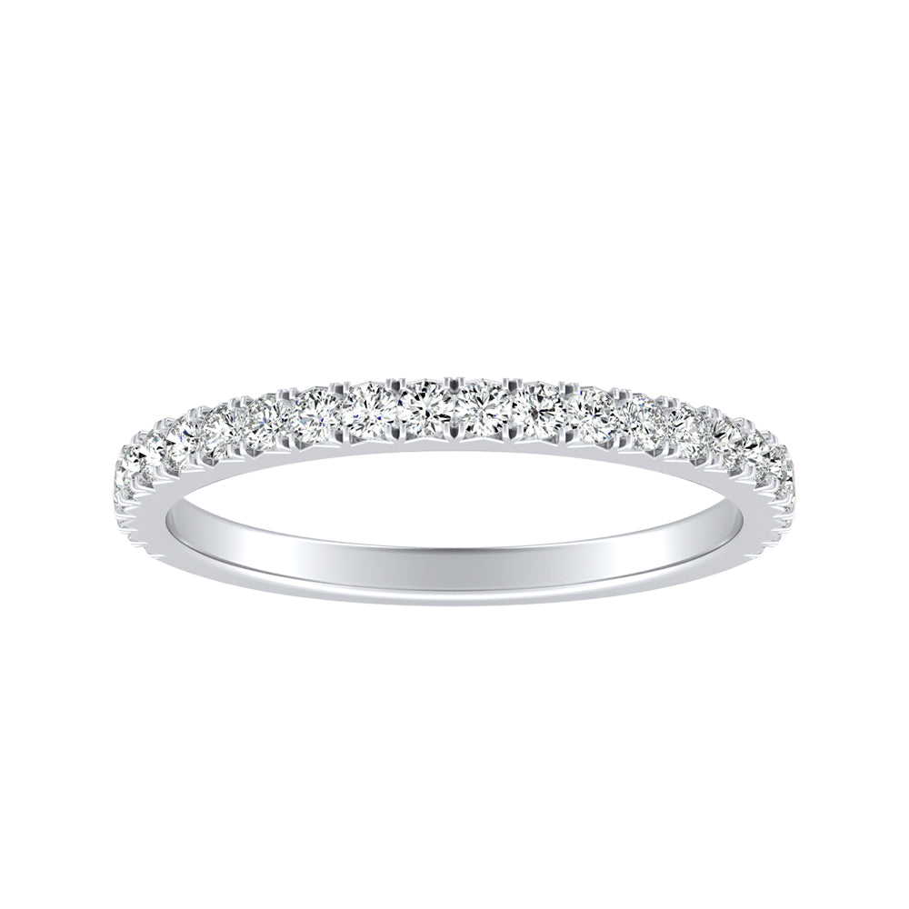 Simran Collection — Stackable Lab Grown Diamond Wedding Ring in 14K White Gold