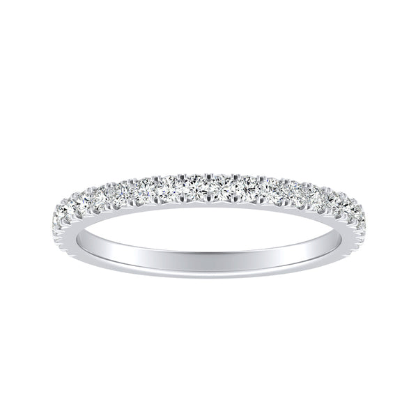 Stackable Lab Grown Diamond Wedding Ring in 14K White Gold