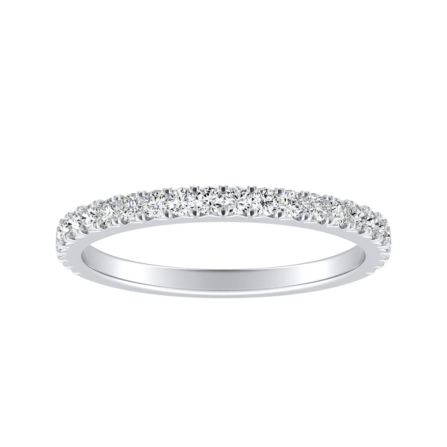 Simran Collection — Stackable Lab Grown Diamond Wedding Ring in 14K White Gold
