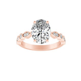 Vintage 1.00 ct. Center Oval Lab Grown Diamond Engagement Ring in 14K White Gold