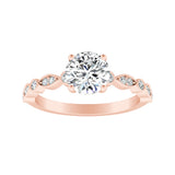 Vintage 1.00 ct. Center Round Lab Grown Diamond Engagement Ring in 14K White Gold