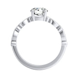 Vintage 1.00 ct. Center Round Lab Grown Diamond Engagement Ring in 14K White Gold