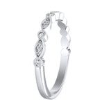 Vintage Lab Grown Diamond Wedding Ring in 14K White Gold