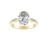 Vintage 1.00 ct. Center Oval Lab Grown Diamond Engagement Ring in 14K White Gold