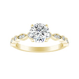 Vintage 1.00 ct. Center Round Lab Grown Diamond Engagement Ring in 14K White Gold