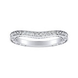 Vintage Lab Grown Diamond Wedding Ring in 14K White Gold