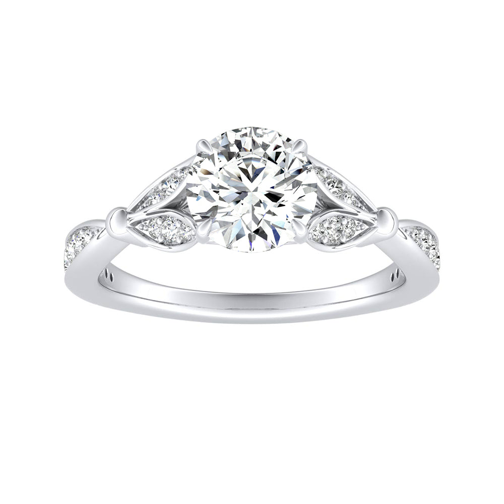 Simran Collection — 1.00 ct. Center Lab Grown Diamond Engagement Ring in 14K White Gold