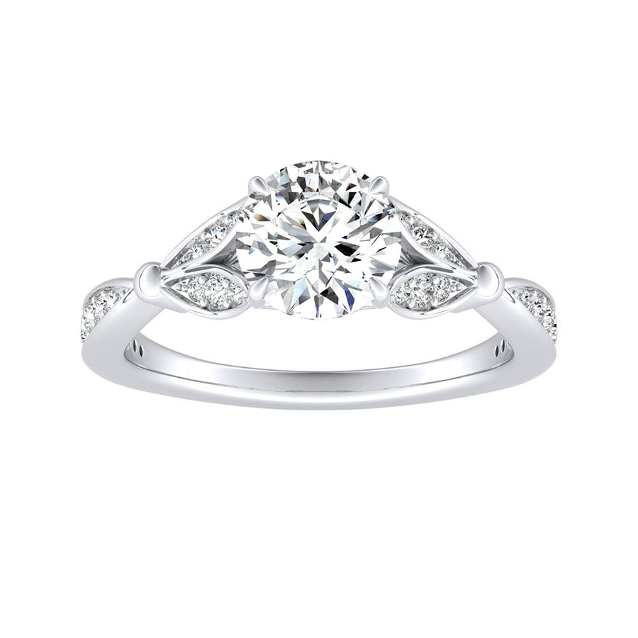 Simran Collection — 1.00 ct. Center Lab Grown Diamond Engagement Ring in 14K White Gold
