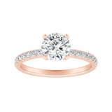 Classic 1.00 ct. Center Round Lab Grown Diamond Engagement Ring in 14K White Gold