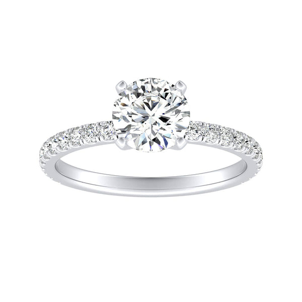 Classic 1.00 ct. Center Round Lab Grown Diamond Engagement Ring in 14K White Gold