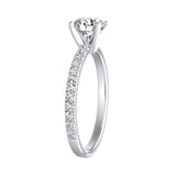 Classic 1.00 ct. Center Round Lab Grown Diamond Engagement Ring in 14K White Gold