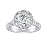 1.00 ct. Center Round Lab Grown Diamond Halo Engagement Ring in 14K White Gold