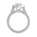 1.00 ct. Center Round Lab Grown Diamond Halo Engagement Ring in 14K White Gold
