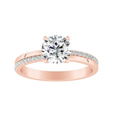 Classic 1.00 ct. Center Round Lab Grown Diamond Engagement Ring in 14K White Gold