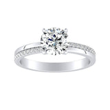 Classic 1.00 ct. Center Round Lab Grown Diamond Engagement Ring in 14K White Gold