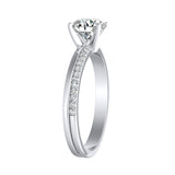 Classic 1.00 ct. Center Round Lab Grown Diamond Engagement Ring in 14K White Gold