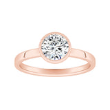 Solitaire Round Lab Grown Diamond Engagement Ring 1.00 ct. Center in 14K White Gold