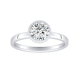 Solitaire Round Lab Grown Diamond Engagement Ring 1.00 ct. Center in 14K White Gold