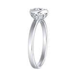 Solitaire Round Lab Grown Diamond Engagement Ring 1.00 ct. Center in 14K White Gold