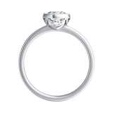 Solitaire Round Lab Grown Diamond Engagement Ring 1.00 ct. Center in 14K White Gold
