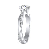 Modern 1.00 ct. Center Round Lab Grown Diamond Engagement Ring in 14K White Gold