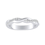 Twisted Lab Grown Diamond Wedding Ring in 14K White Gold