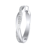 Twisted Lab Grown Diamond Wedding Ring in 14K White Gold