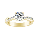 Modern 1.00 ct. Center Round Lab Grown Diamond Engagement Ring in 14K White Gold