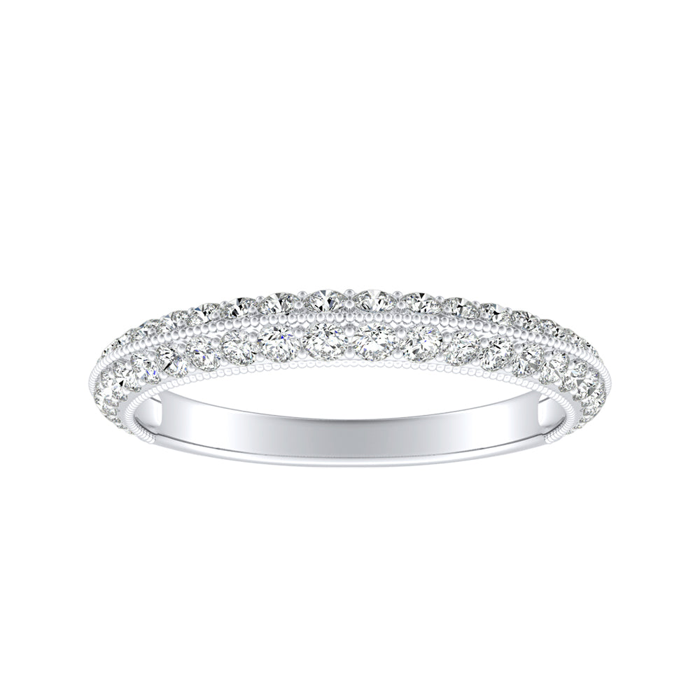 Simran Collection — Lab Grown Diamond Wedding Ring in 14K White Gold