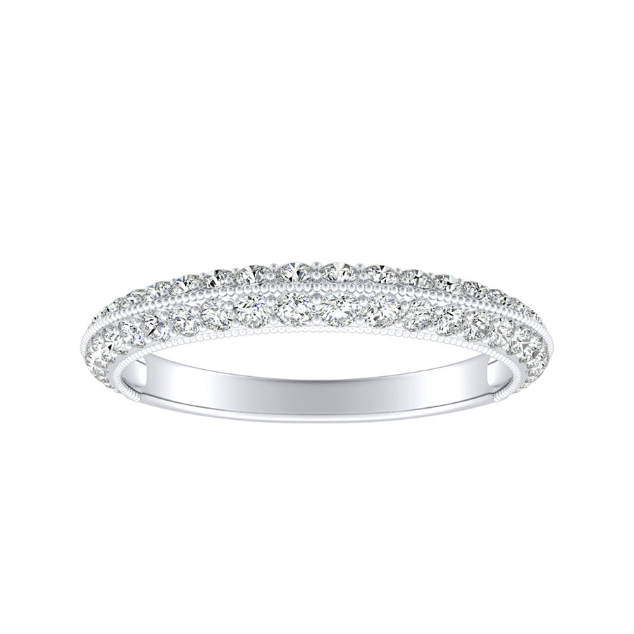 Simran Collection — Lab Grown Diamond Wedding Ring in 14K White Gold