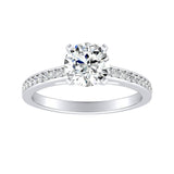 Classic 1.00 ct. Center Round Lab Grown Diamond Engagement Ring in 14K White Gold