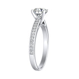 Classic 1.00 ct. Center Round Lab Grown Diamond Engagement Ring in 14K White Gold