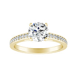 Classic 1.00 ct. Center Round Lab Grown Diamond Engagement Ring in 14K White Gold
