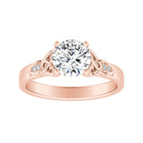 Vintage 1.00 ct. Center Round Lab Grown Diamond Engagement Ring in 14K White Gold