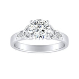 Vintage 1.00 ct. Center Round Lab Grown Diamond Engagement Ring in 14K White Gold