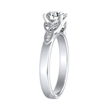 Vintage 1.00 ct. Center Round Lab Grown Diamond Engagement Ring in 14K White Gold