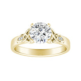 Vintage 1.00 ct. Center Round Lab Grown Diamond Engagement Ring in 14K White Gold