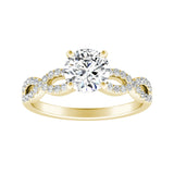 Lab Grown Round Diamond Engagement Ring 1.00 ct. Center in 14K White Gold
