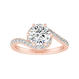 1.00 ct. Center Lab Grown Round Diamond Engagement Ring in 14K White Gold