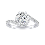1.00 ct. Center Lab Grown Round Diamond Engagement Ring in 14K White Gold