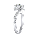1.00 ct. Center Lab Grown Round Diamond Engagement Ring in 14K White Gold