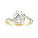 1.00 ct. Center Lab Grown Round Diamond Engagement Ring in 14K White Gold