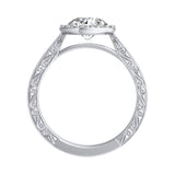 1.00 ct. Center Halo Round Lab Grown Diamond Engagement Ring in 14K White Gold