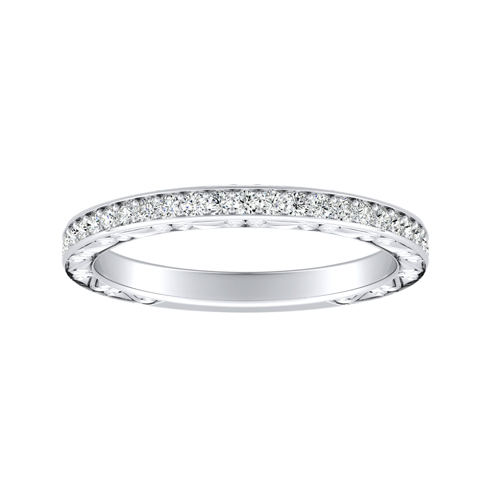 Simran Collection — Lab Grown Diamond Wedding Ring in 14K White Gold
