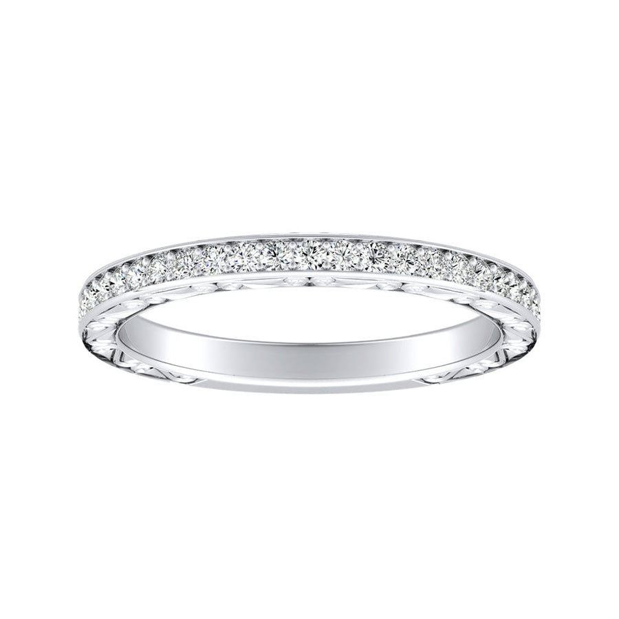 Simran Collection — Lab Grown Diamond Wedding Ring in 14K White Gold