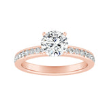 Classic 1.00 ct. Center Round Lab Grown Diamond Engagement Ring in 14K White Gold