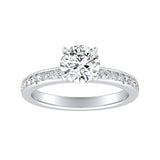 Classic 1.00 ct. Center Round Lab Grown Diamond Engagement Ring in 14K White Gold