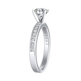 Classic 1.00 ct. Center Round Lab Grown Diamond Engagement Ring in 14K White Gold